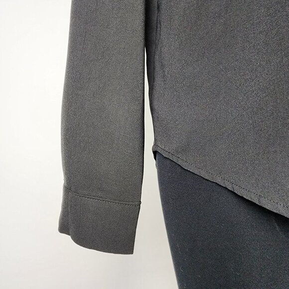 Have Black Pleated Button Up Long Sleeves Top Size L - Picture 4 of 9